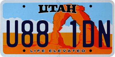 UT license plate U881DN