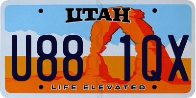 UT license plate U881QX