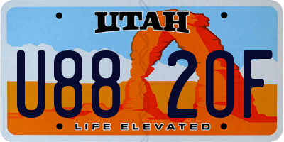 UT license plate U882OF