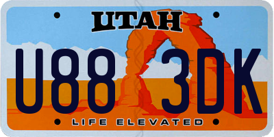 UT license plate U883DK