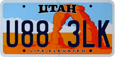 UT license plate U883LK