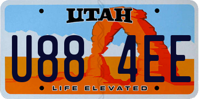 UT license plate U884EE