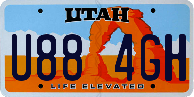UT license plate U884GH