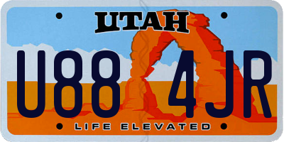 UT license plate U884JR
