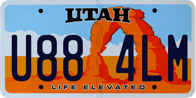 UT license plate U884LM