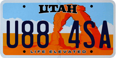 UT license plate U884SA