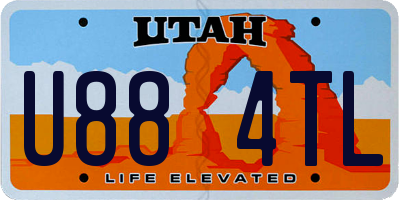 UT license plate U884TL