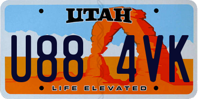 UT license plate U884VK