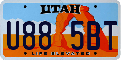 UT license plate U885BT