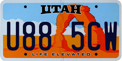 UT license plate U885CW