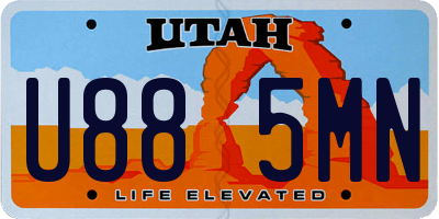 UT license plate U885MN