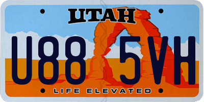 UT license plate U885VH