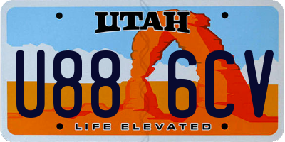 UT license plate U886CV
