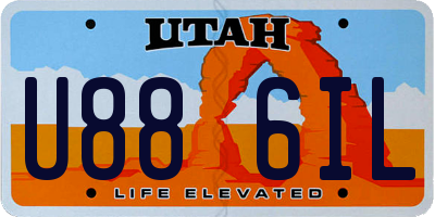 UT license plate U886IL
