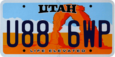 UT license plate U886WP