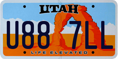 UT license plate U887LL