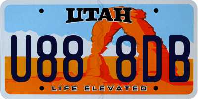 UT license plate U888DB