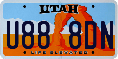 UT license plate U888DN