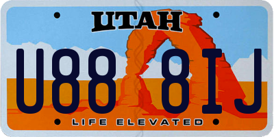 UT license plate U888IJ