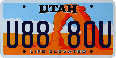 UT license plate U888OU