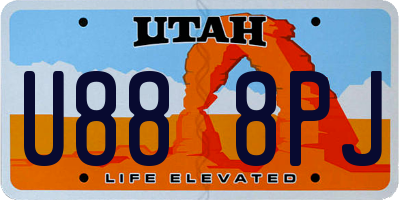 UT license plate U888PJ