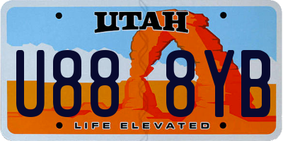 UT license plate U888YB