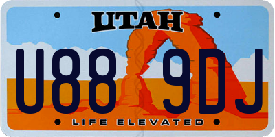 UT license plate U889DJ