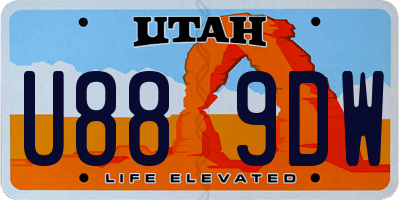 UT license plate U889DW