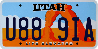 UT license plate U889IA