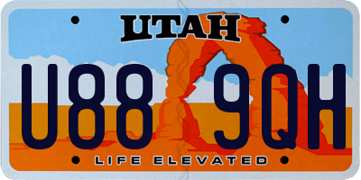 UT license plate U889QH