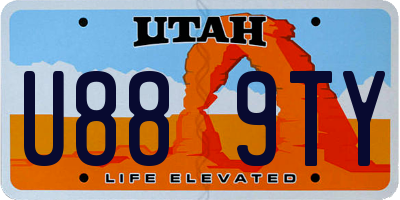 UT license plate U889TY