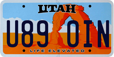 UT license plate U890IN