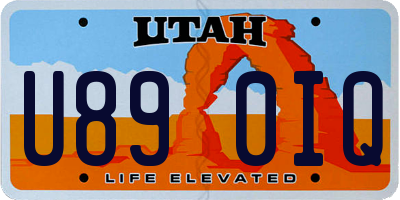UT license plate U890IQ