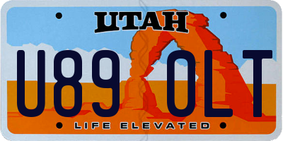 UT license plate U890LT