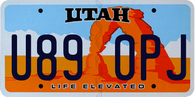 UT license plate U890PJ