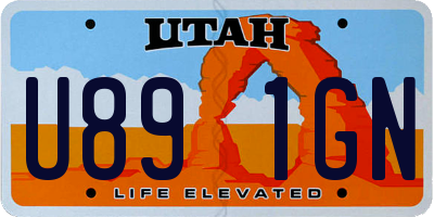UT license plate U891GN