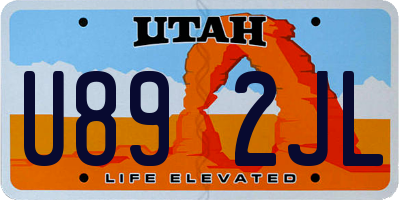 UT license plate U892JL