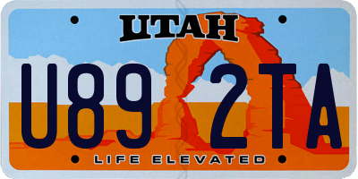 UT license plate U892TA