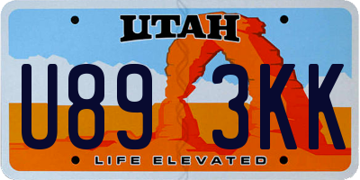 UT license plate U893KK