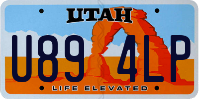 UT license plate U894LP