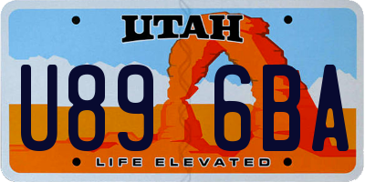 UT license plate U896BA