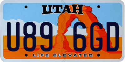 UT license plate U896GD