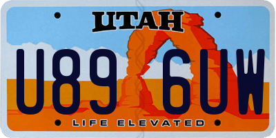 UT license plate U896UW