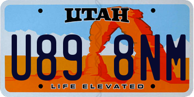 UT license plate U898NM