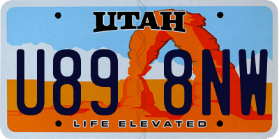 UT license plate U898NW