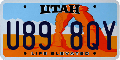 UT license plate U898QY