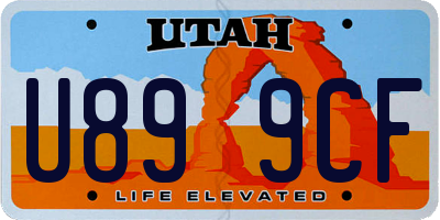 UT license plate U899CF
