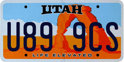 UT license plate U899CS