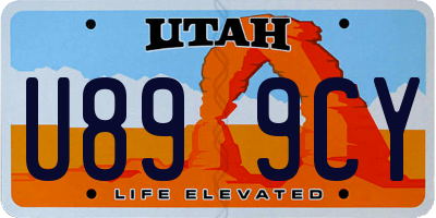 UT license plate U899CY