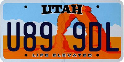 UT license plate U899DL